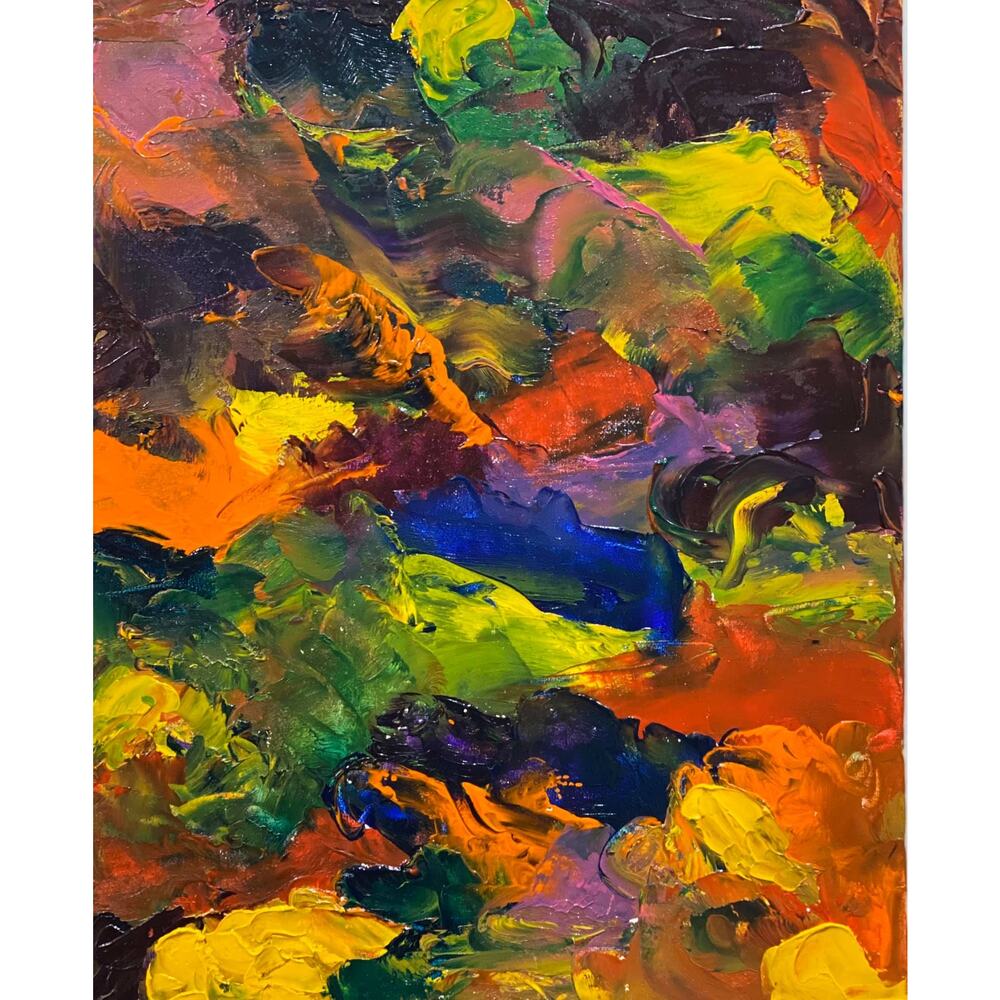 Colorful Impasto Oils "Palette  Dreams"  by Artist Lisa Coleman-  11x14-Unframed